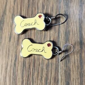 Coach Yellow Bone-Shaped Earrings